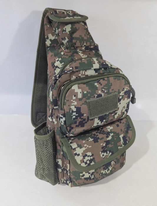 Camouflage Tactical Crossbody Sling Bag with USB Charging Port