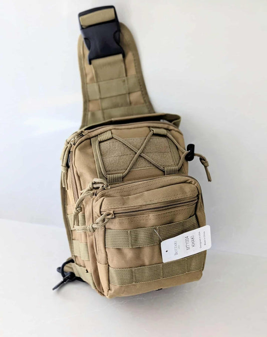 Khaki Tactical Crossbody Sling Bag