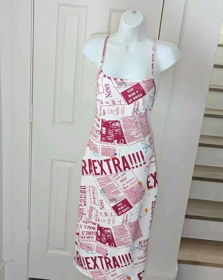 EXTRA Newspaper Print Halter Dress – Size S/M