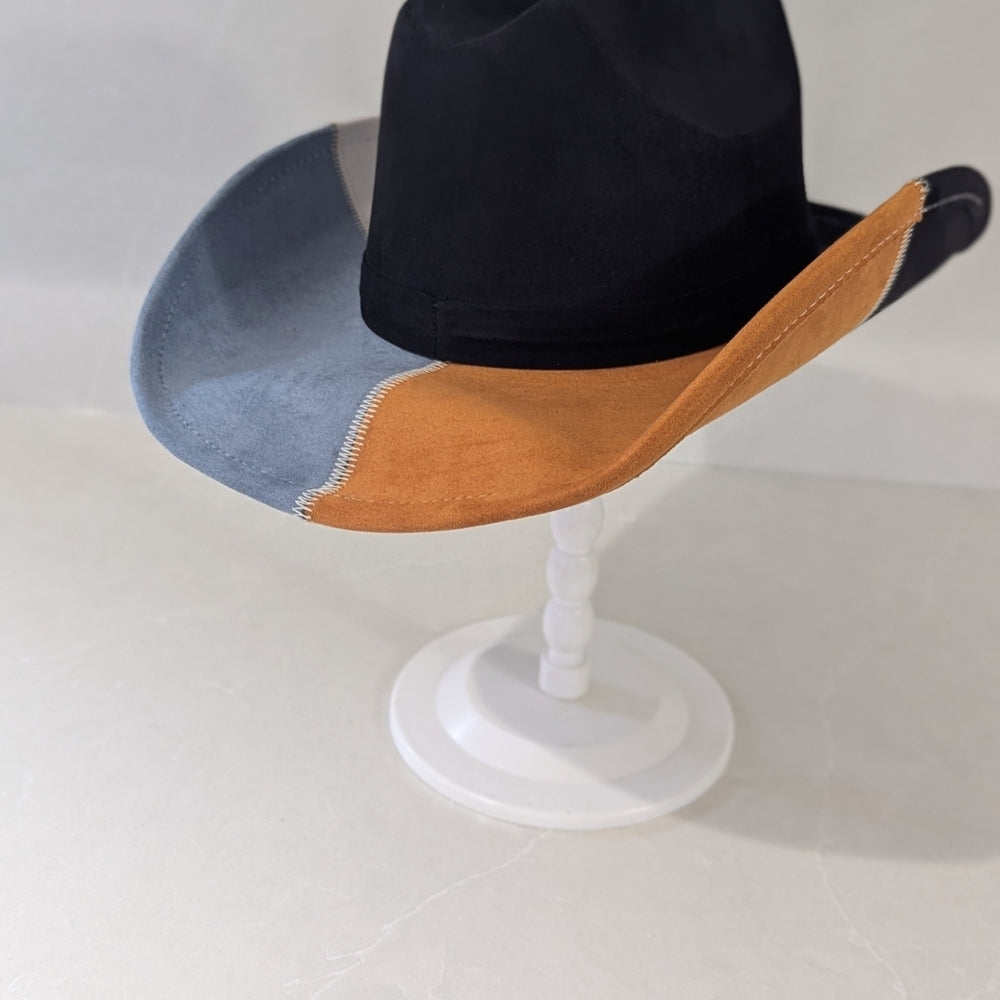 Colorblock Wide Brim Fedora Hat - Sac's Main