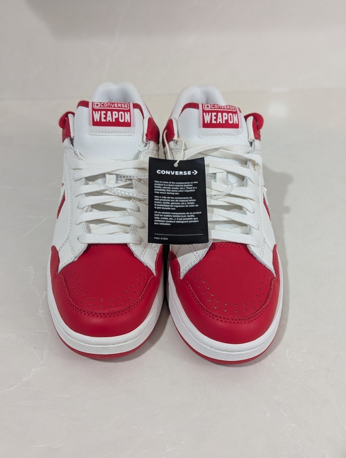 Converse Weapon Low Top Sneakers Red and White