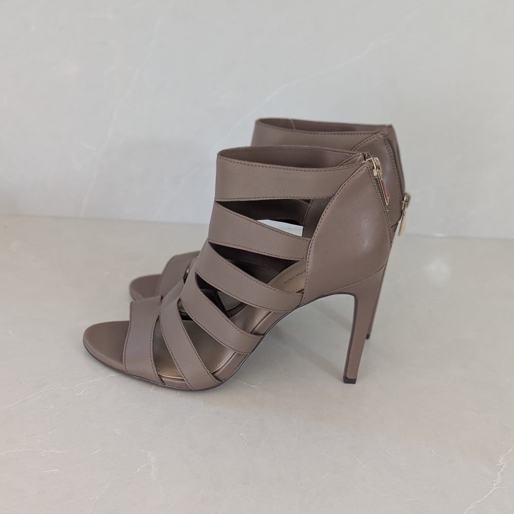 BCBGeneration Taupe Strappy High Heel Sandals Size 9.5
