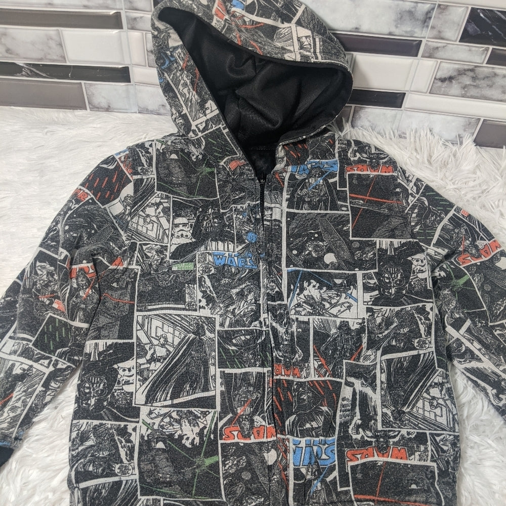 Disney Star Wars Reversible Kids Hoodie Jacket Size 6-7 - Sac's Main