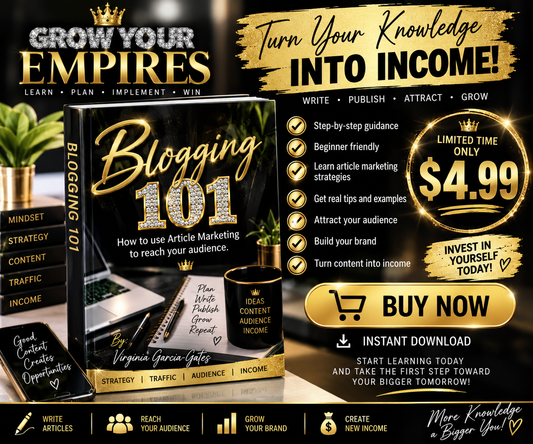 Blogging 101 eBook by Virginia Gates-Garcia