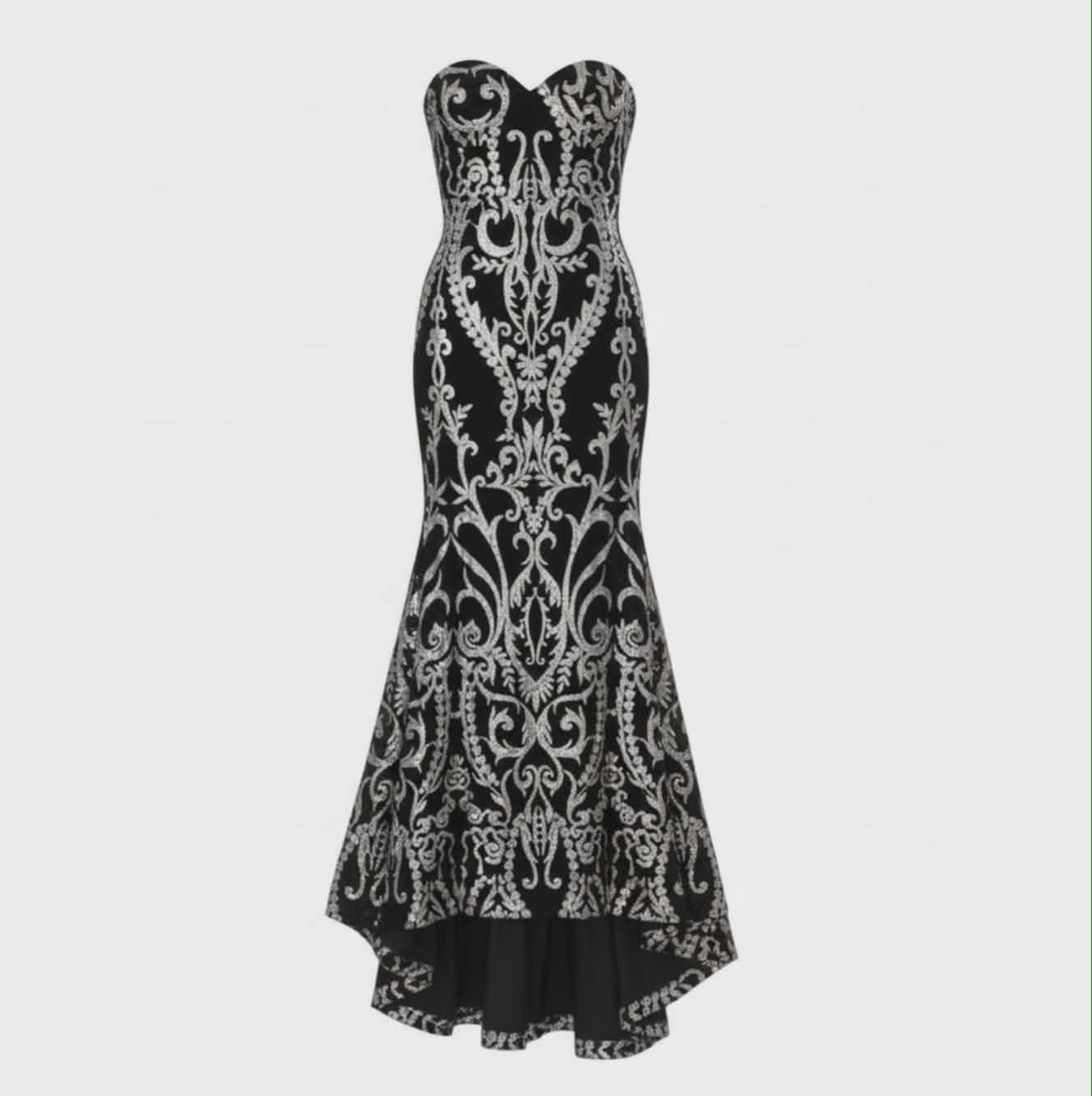 Silver and Black Dress