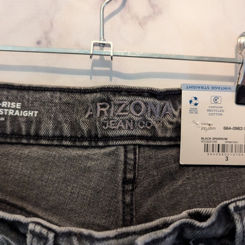 Arizona Jean Co. Black Sparrow Vintage Straight Jeans with Stud and Embroidered