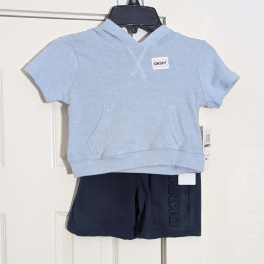 DKNY Baby Boys 2-Piece Hoodie and Shorts Set 24M