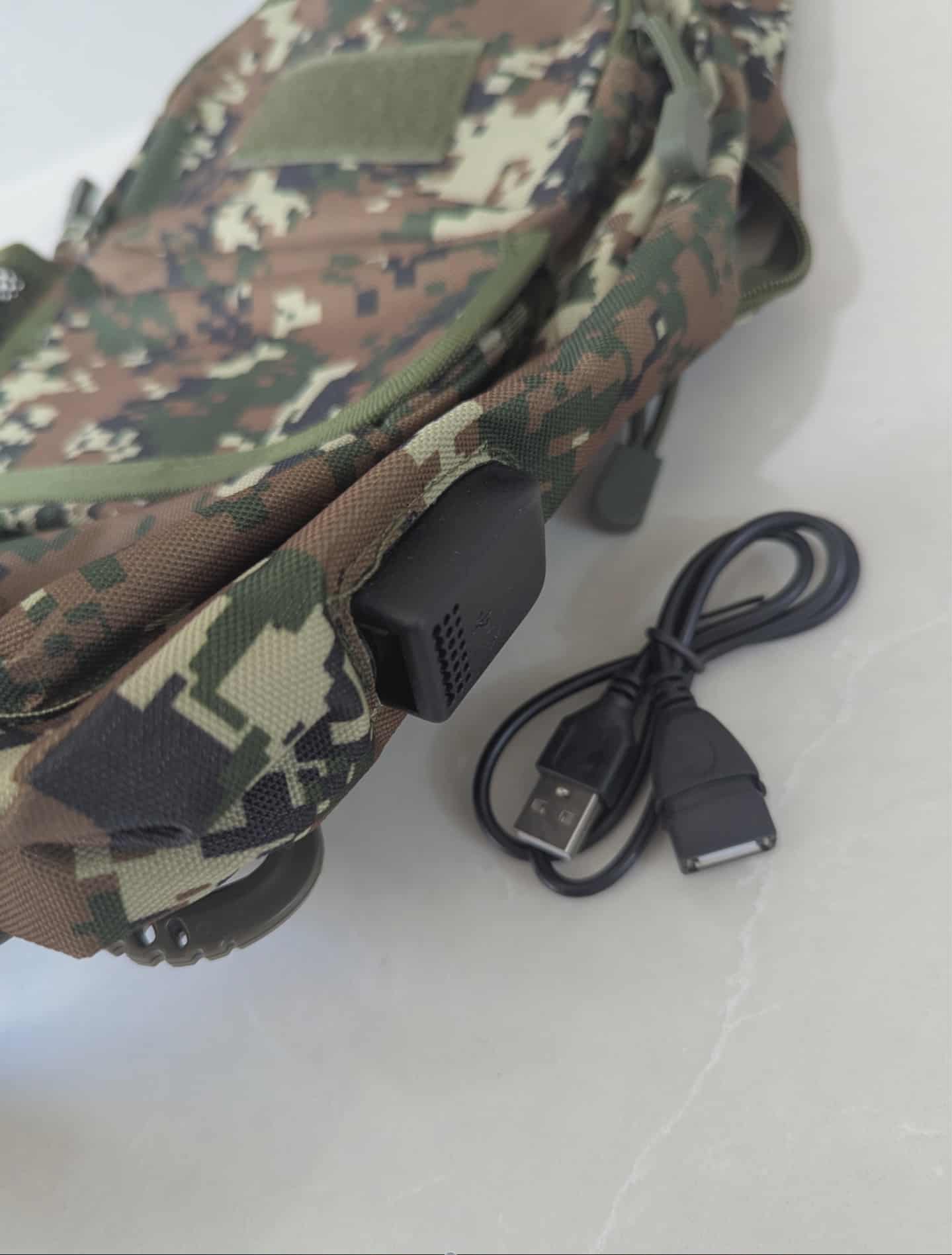 Camouflage Tactical Crossbody Sling Bag with USB Charging Port