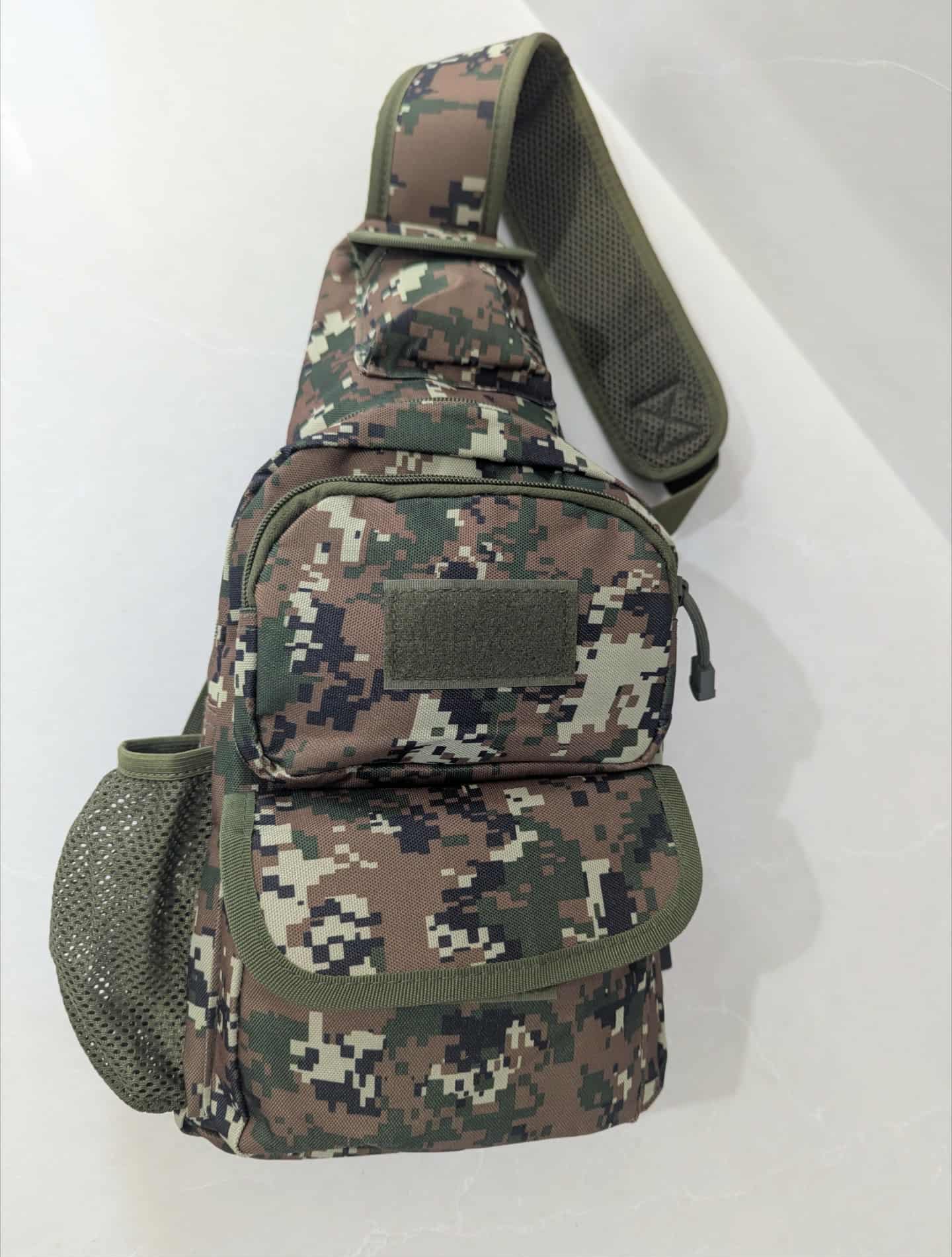Camouflage Tactical Crossbody Sling Bag with USB Charging Port