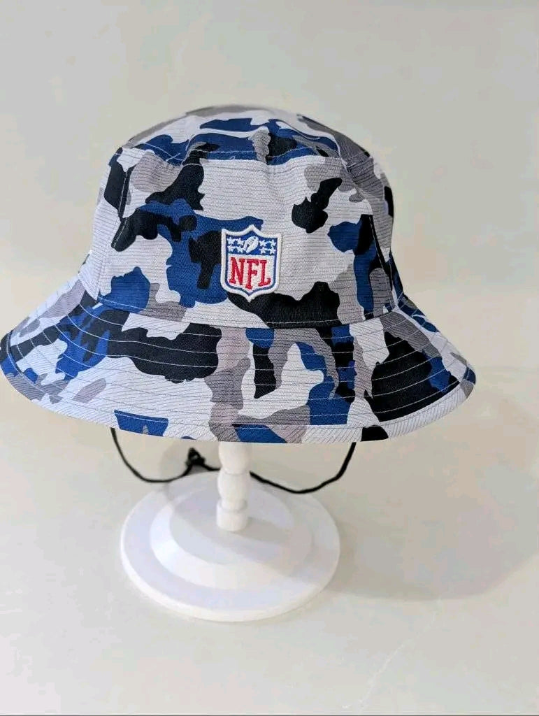 New Era NFL Los Angeles Rams Camo Bucket Hat - Blue Camouflage Adjustable