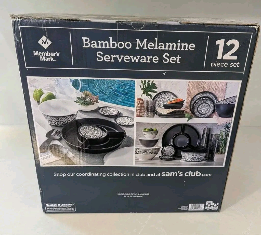 Member’s Mark Bamboo Melamine Serveware Set – 12 Piece