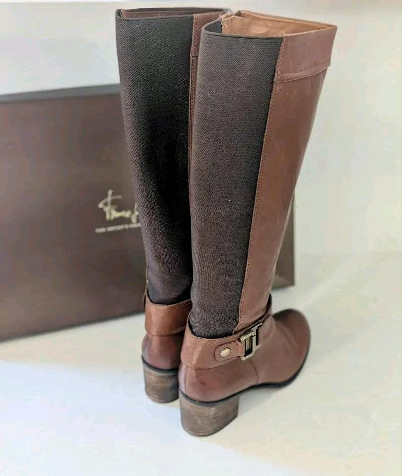 Franco Sarto Brown Leather Riding Boots – Sizes 9 & 9.5