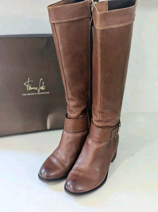 Franco Sarto Brown Leather Riding Boots – Sizes 9 & 9.5