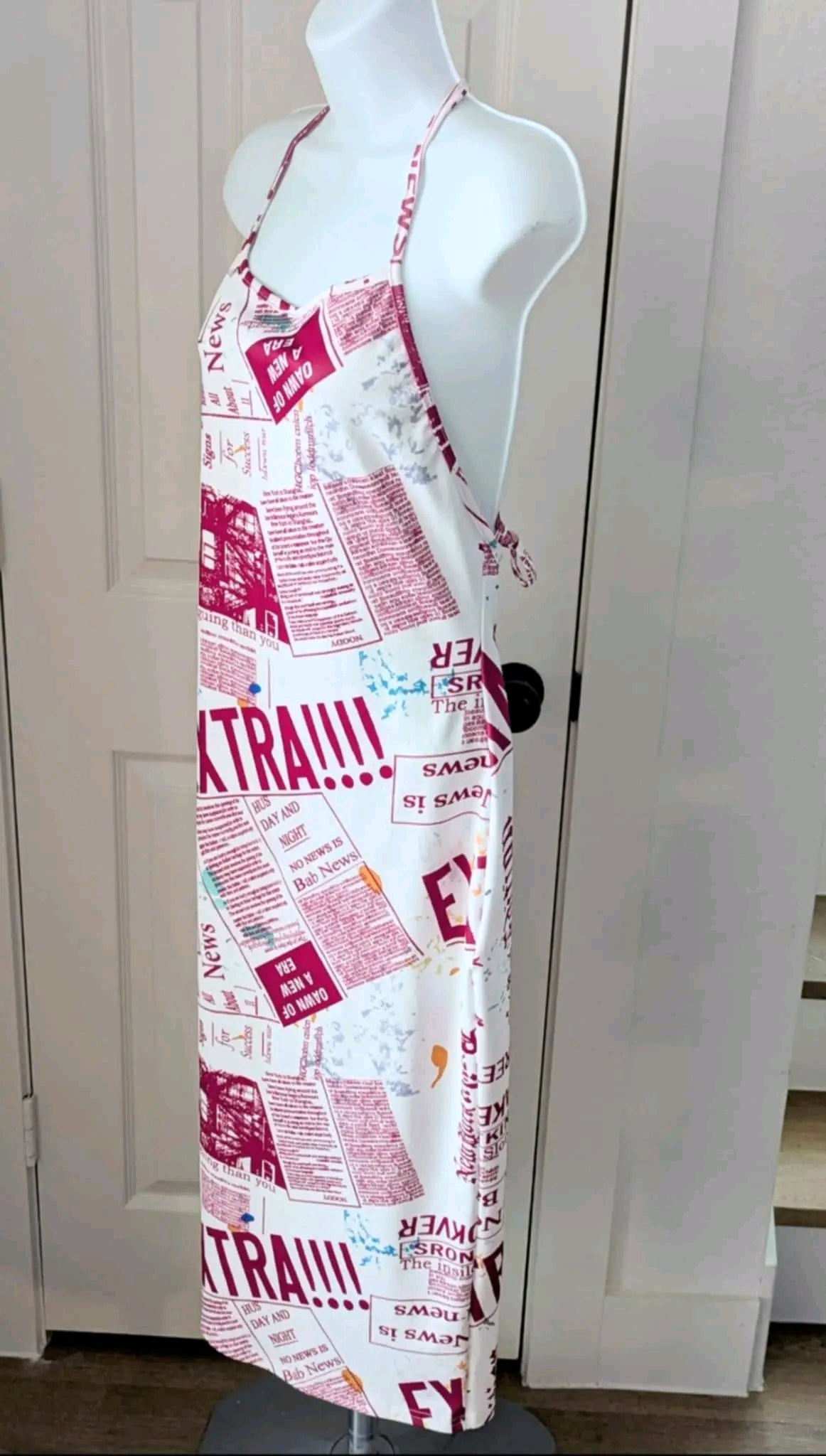 EXTRA Newspaper Print Halter Dress – Size S/M
