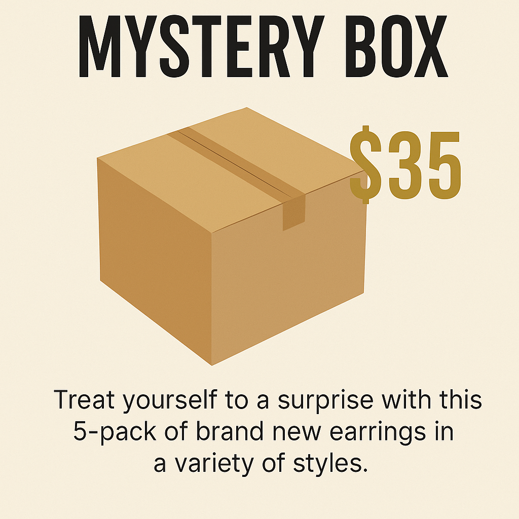 5-Piece Brand New Earring Mystery Box - Surprise Fashion Jewelry Set for Women