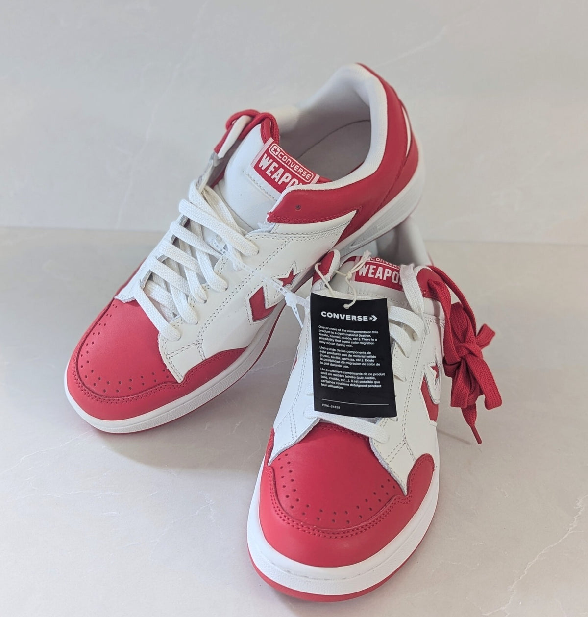 Converse Weapon Low Top Sneakers Red and White