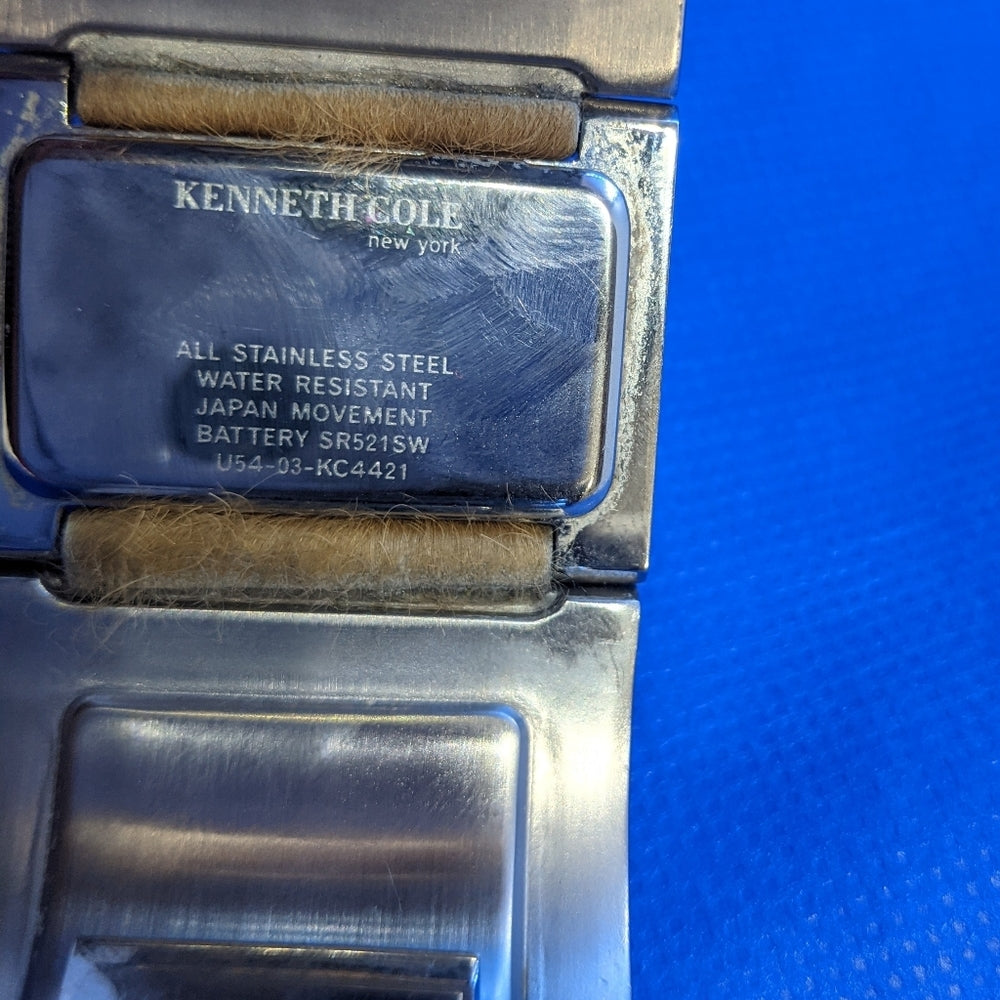 Kenneth Cole New York Stainless Steel Wristwatch with Brown Fur Accent Band - Sac's Main