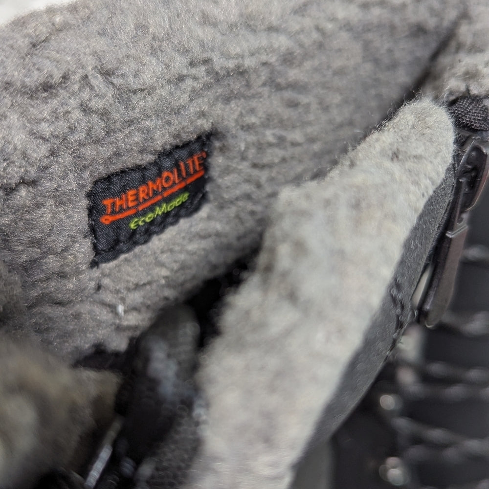 Thermolite EcoMode Black Winter Boots with Faux Fur Lining and Side Zipper