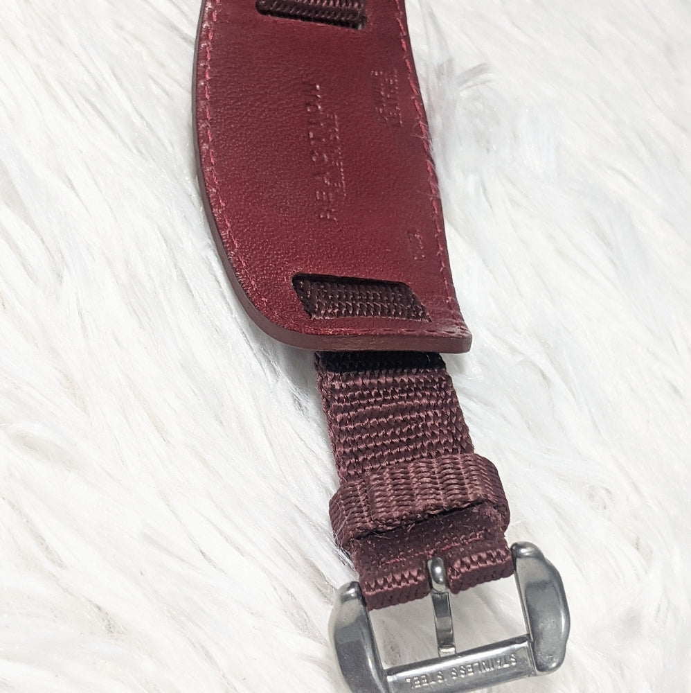Kenneth Cole Reaction Digital Watch with Wide Genuine Leather Band