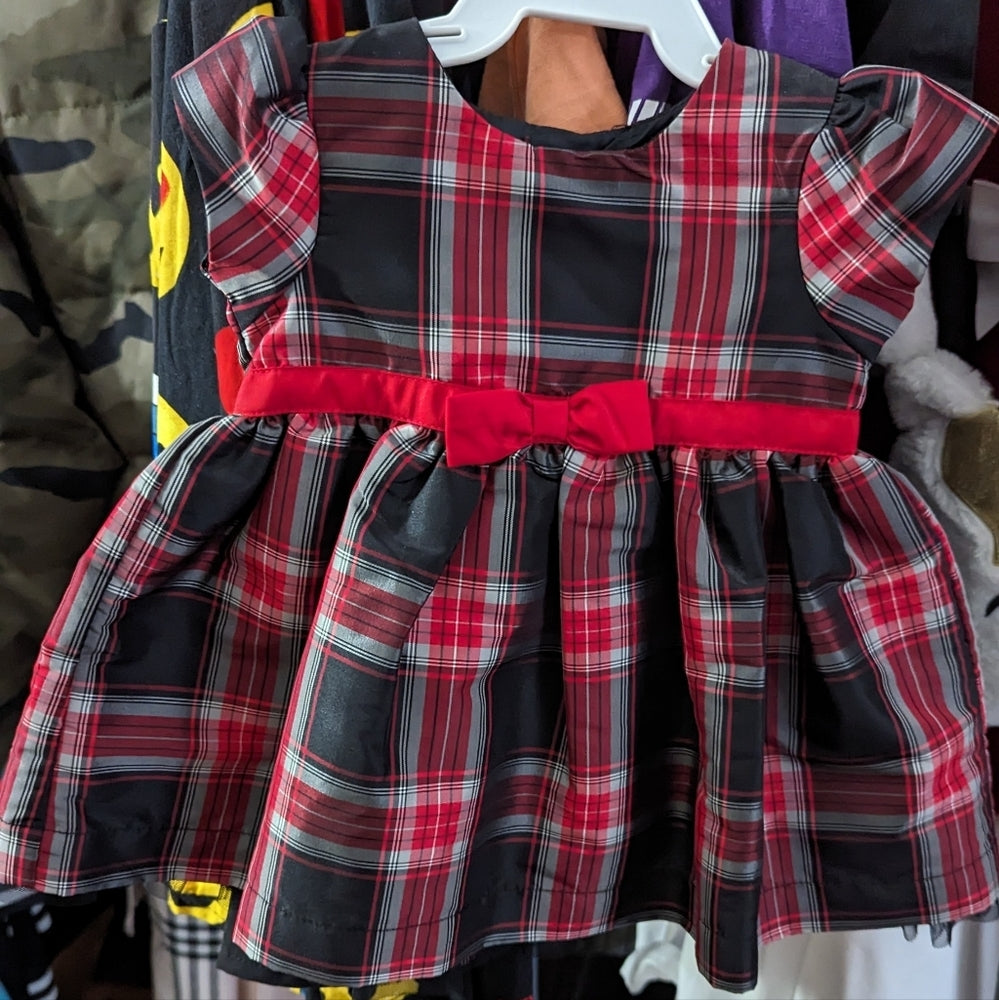 Carter's Baby Girl Red and Black Plaid Dress with Bow - 3 Months - Sac's Main