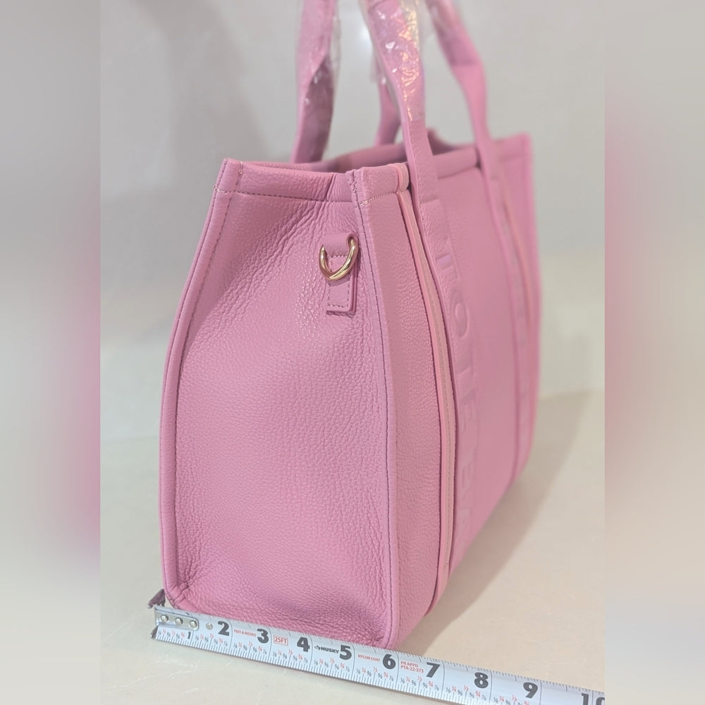 Pink Tote Bag with Matching Wallet and Strap Set