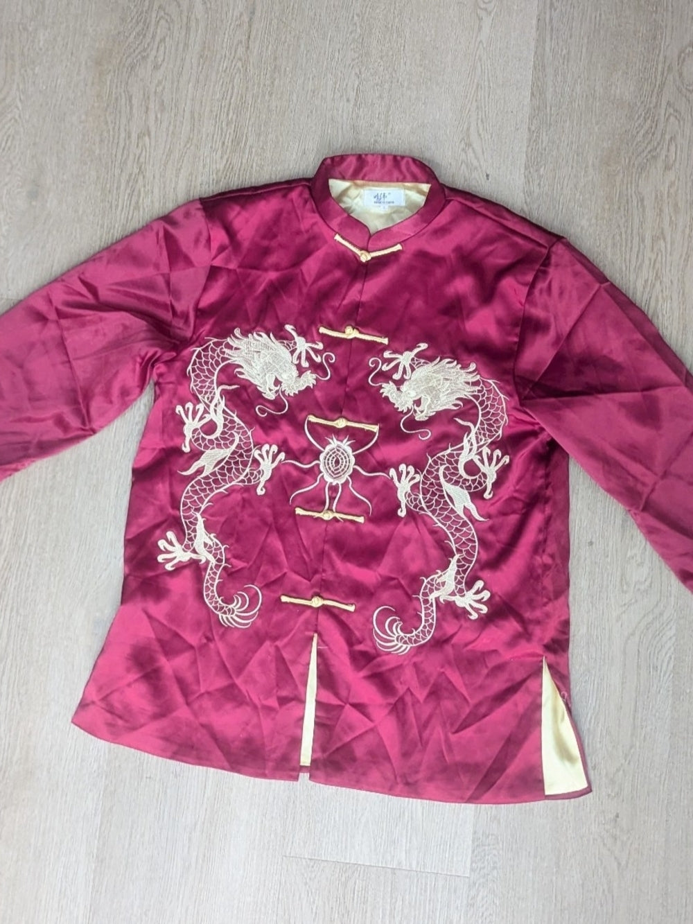 Men's Traditional Chinese Dragon Embroidered Satin Jacket