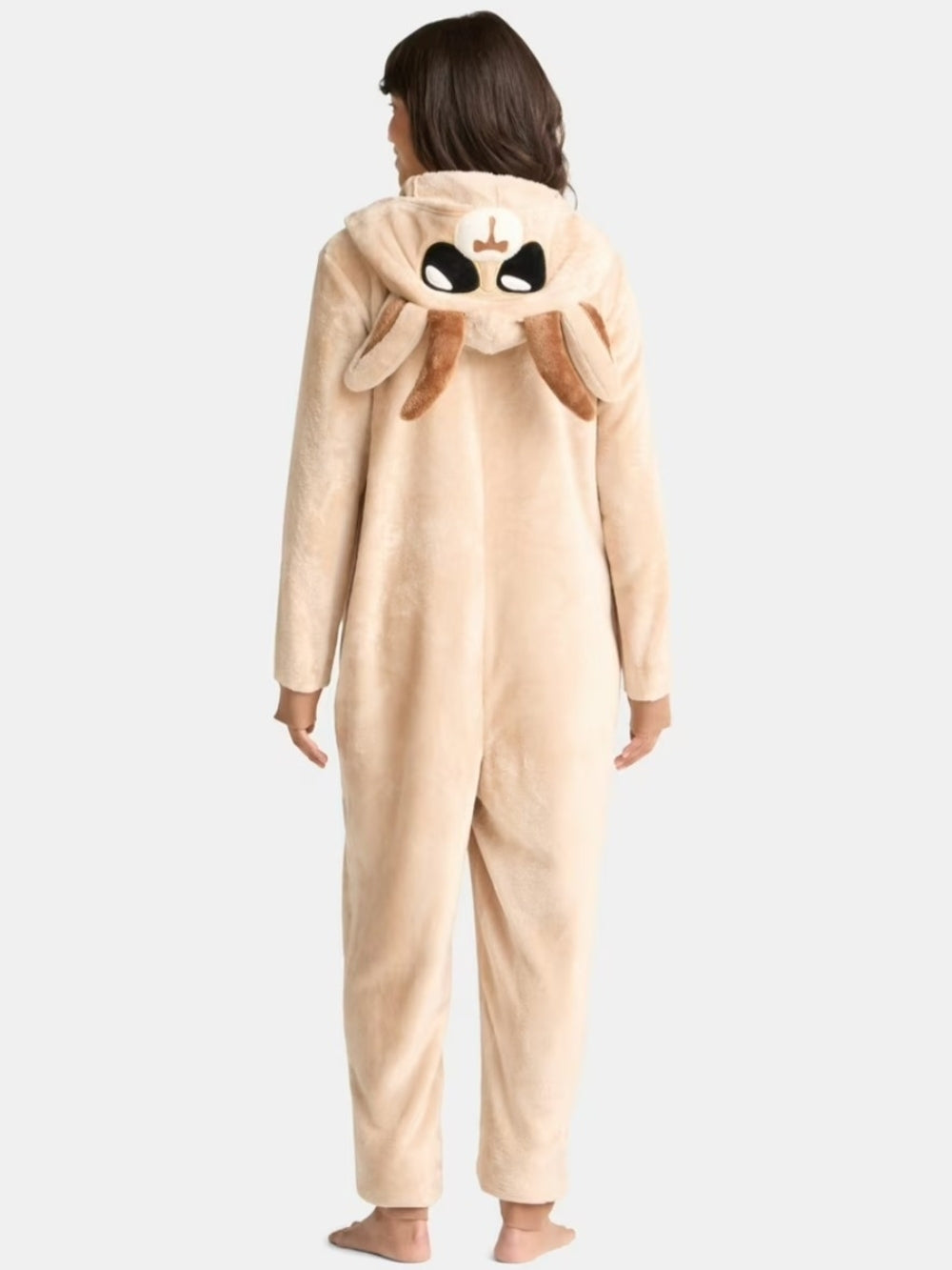 Goat Themed Plush Fleece Onesie Pajamas with Hood