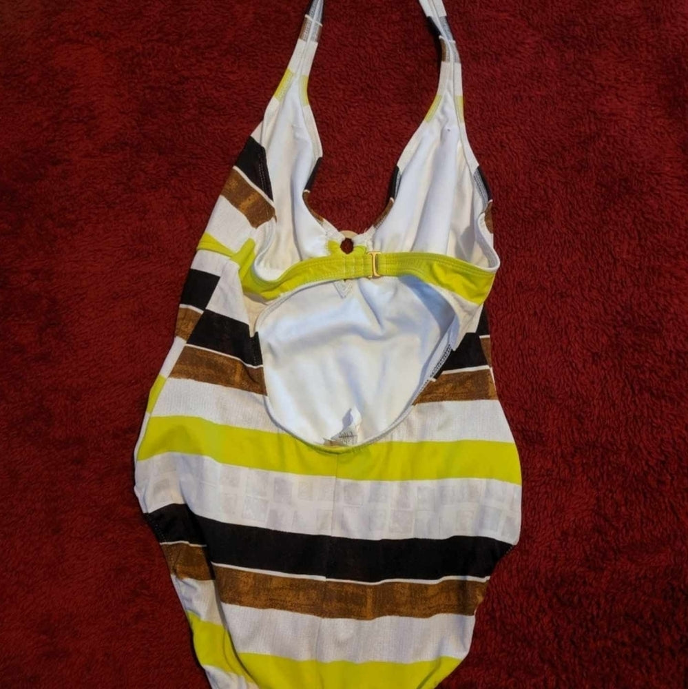 Leilani Women's One Piece Swimsuit Size 14 Striped Halter Neck - Sac's Main