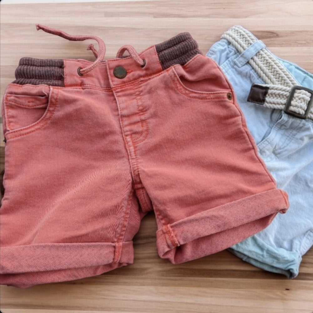 Set of 2 Boys' Casual Shorts with Belt - Sac's Main