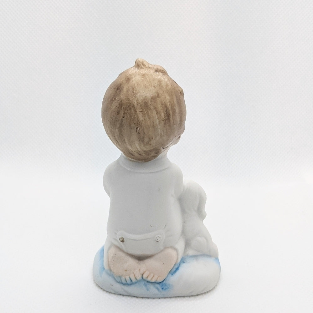 Vintage Ceramic Figurine of Praying Child with Dog