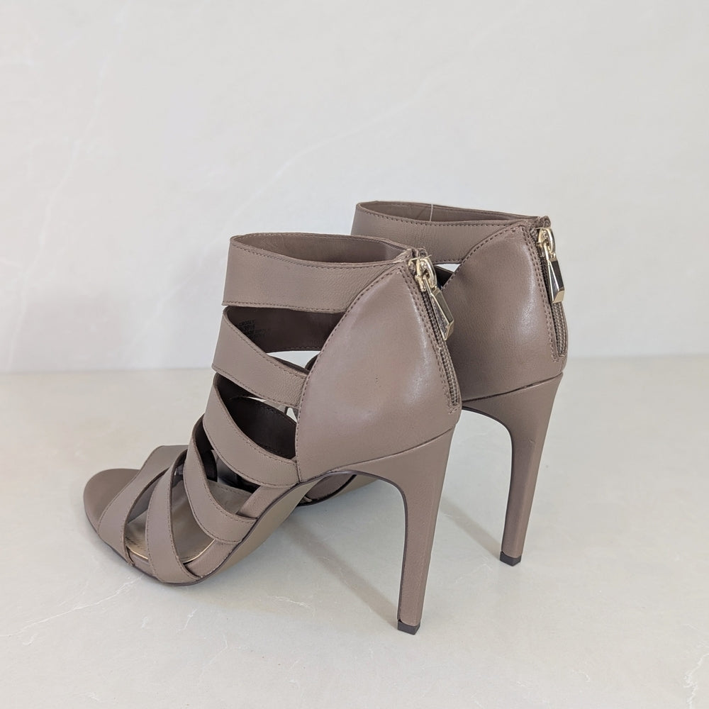 BCBGeneration Taupe Strappy High Heel Sandals Size 9.5