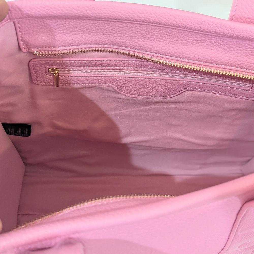 Pink Tote Bag with Matching Wallet and Strap Set