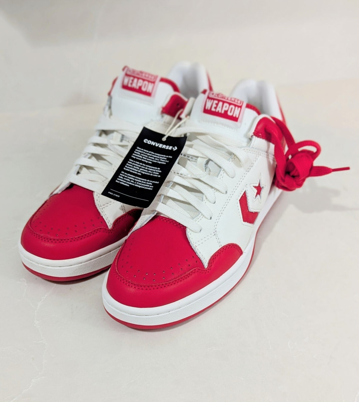 Converse Weapon Low Top Sneakers Red and White