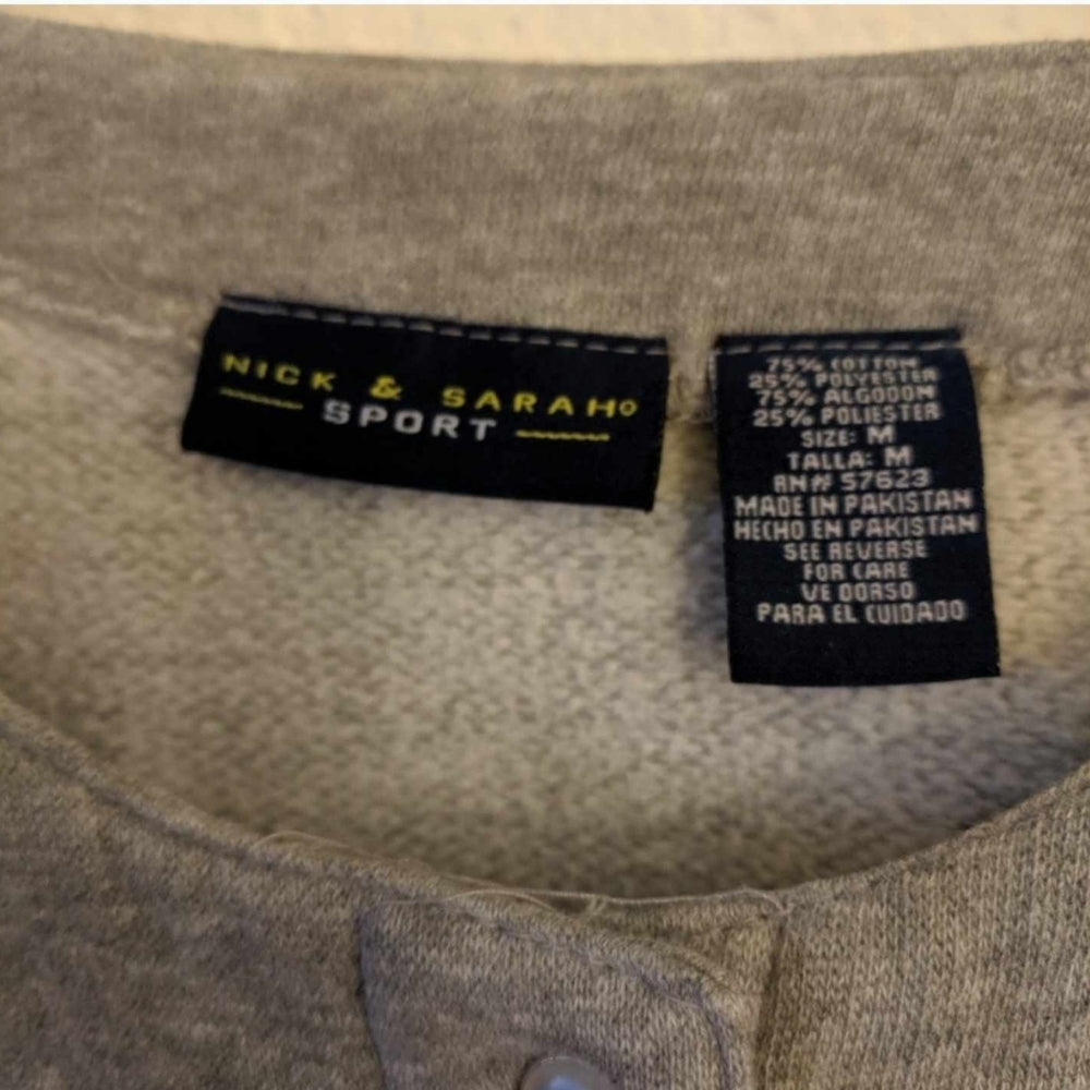 Nick & Saraho Sport Gray Snap Button Cardigan Sweater Medium - Sac's Main