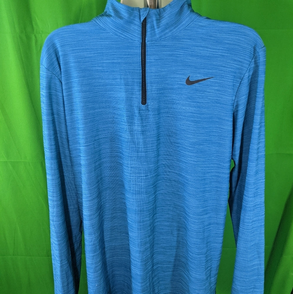 Nike Dri-FIT Blue Long Sleeve Pullover Half-Zip Athletic Shirt Small - Sac's Main