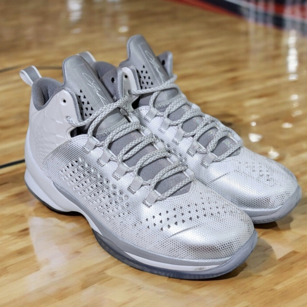 Jordan CP3.VIII AE White/Silver Basketball Shoes Size 6.5Y