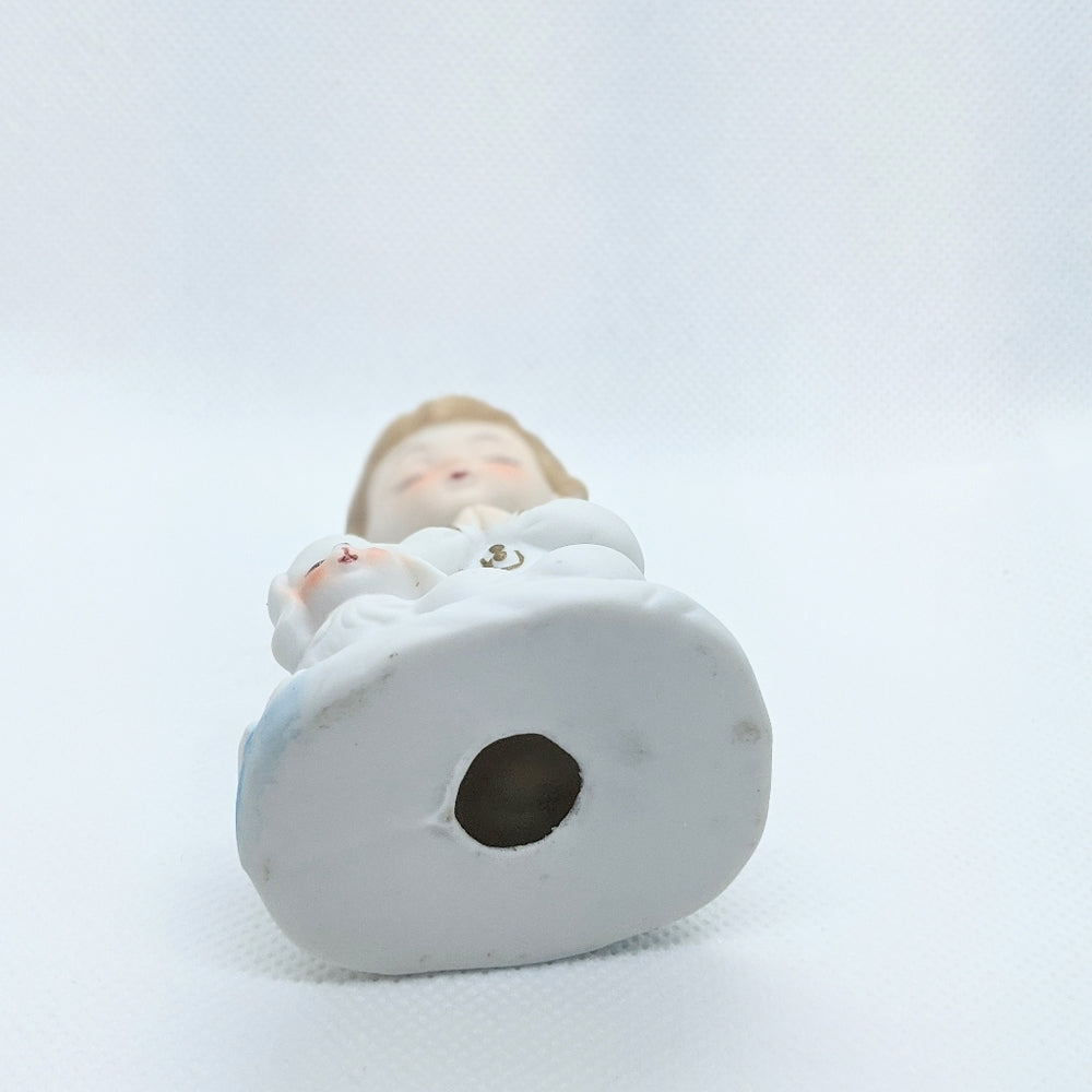 Vintage Ceramic Figurine of Praying Child with Dog