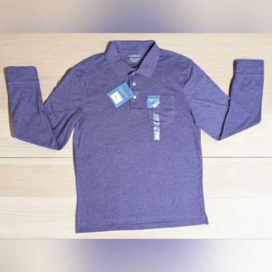 Croft & Barrow Easy Care Classic Polo Shirt Medium Purple Long Sleeve - Sac's Main