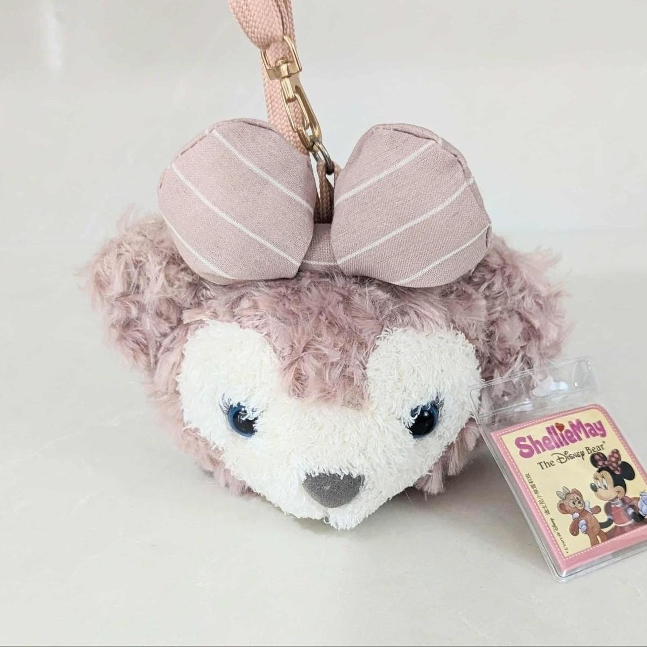 Disney ShellieMay Plush Bear Face Coin Purse with Bow and Strap