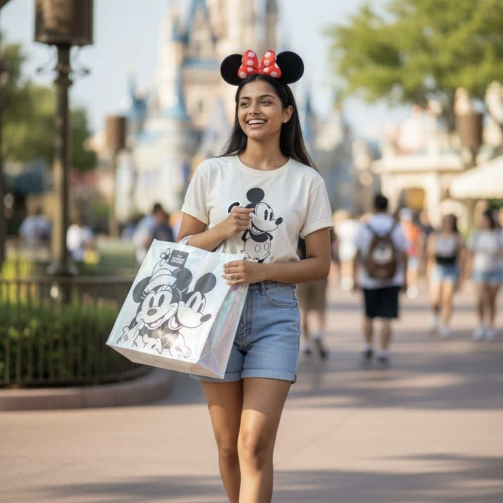 Disney Mickey and Minnie Mouse Iridescent Tote Bag