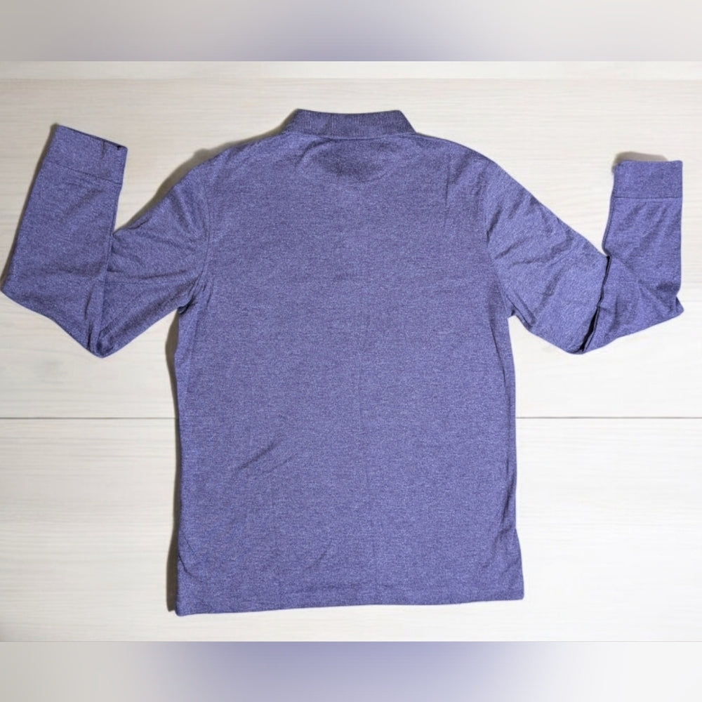 Croft & Barrow Easy Care Classic Polo Shirt Medium Purple Long Sleeve - Sac's Main