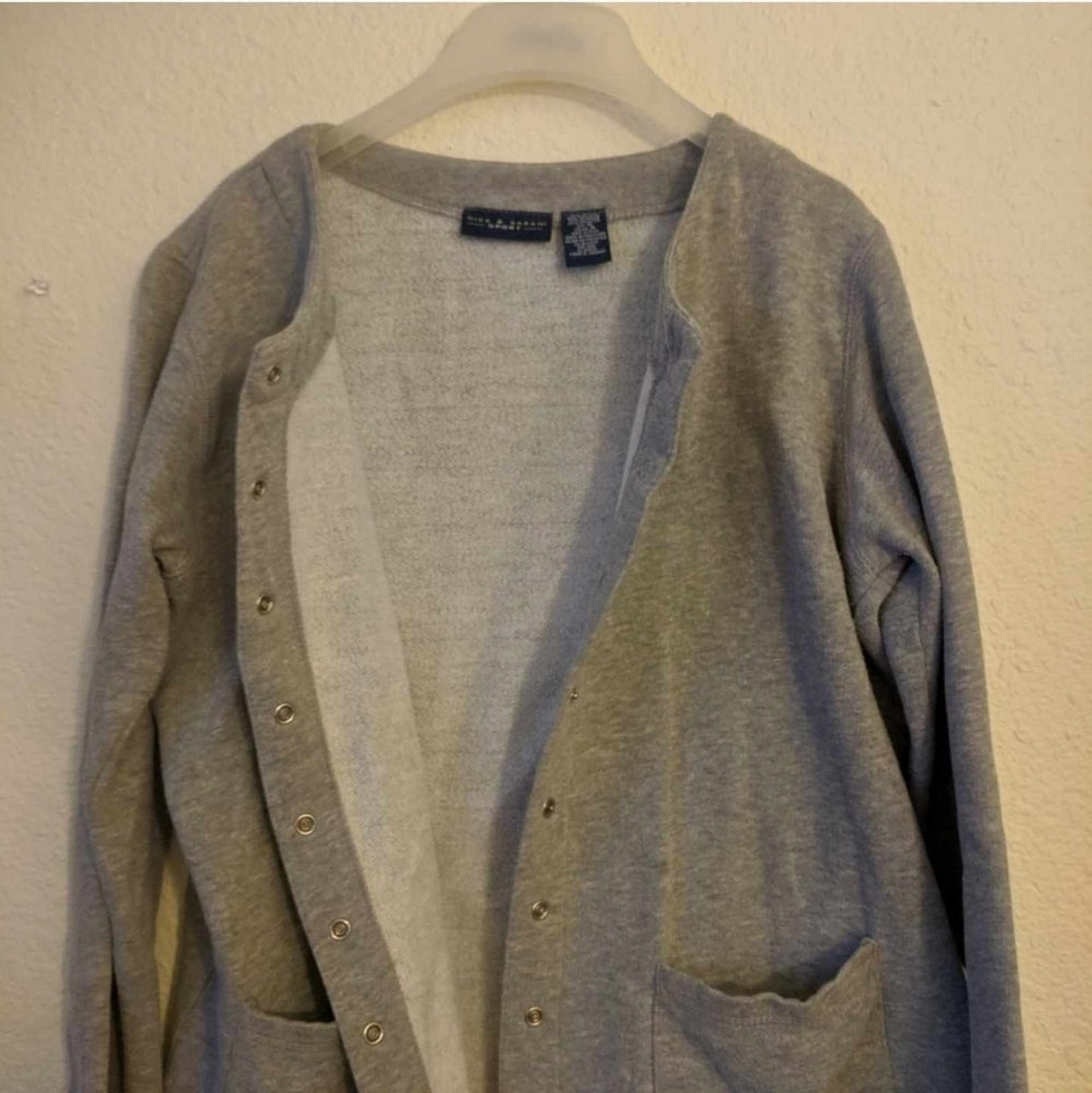 Nick & Saraho Sport Gray Snap Button Cardigan Sweater Medium - Sac's Main