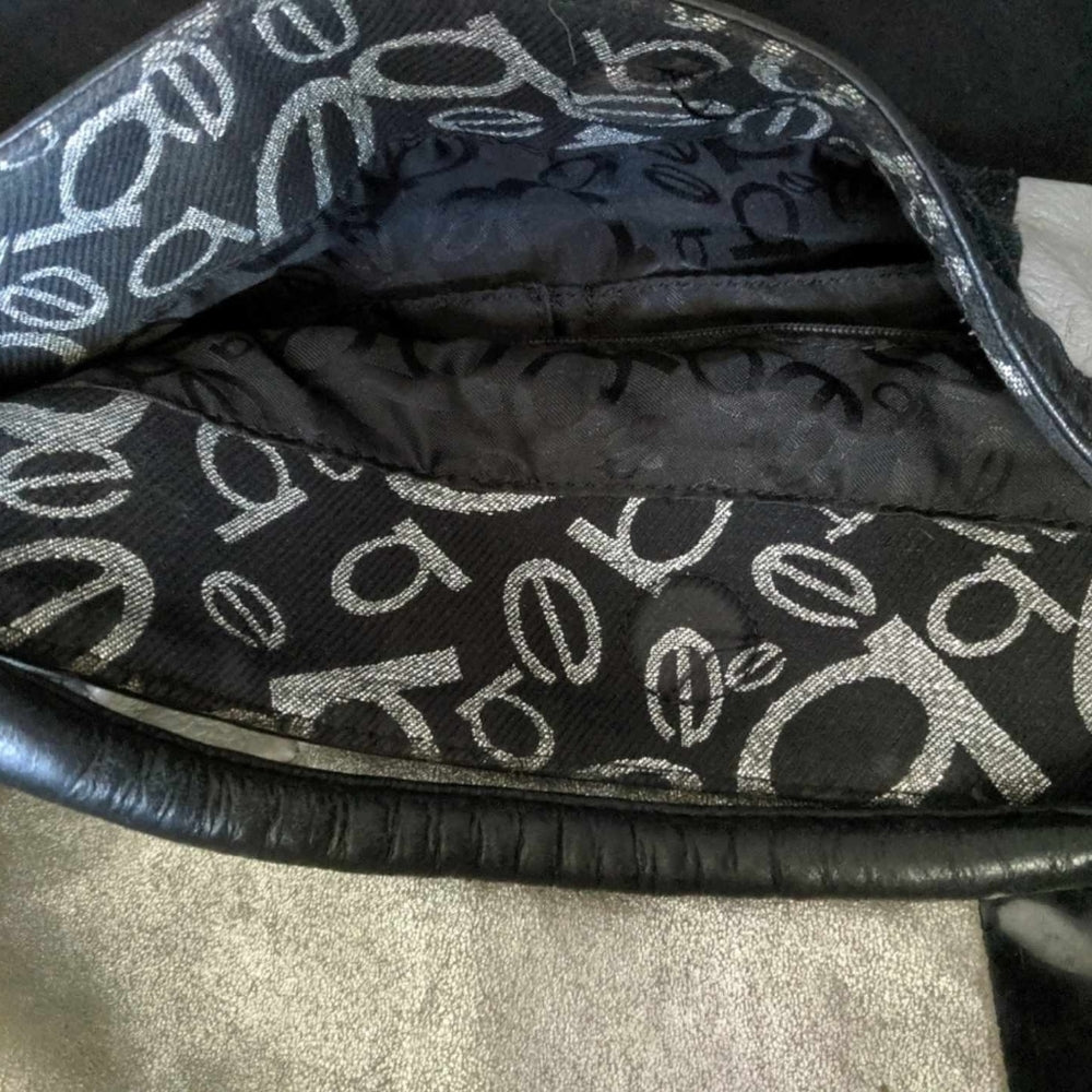bebe Patchwork Logo Shoulder Bag with Silver Accents - Sac's Main