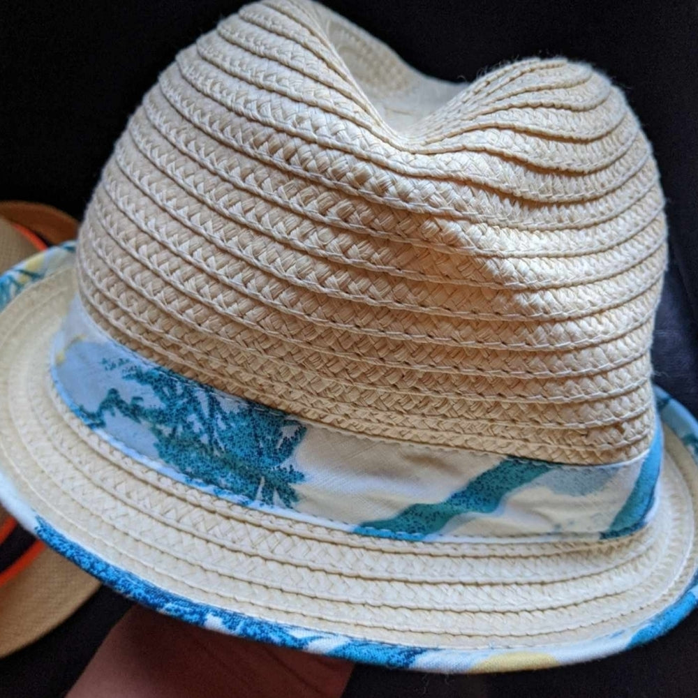Set of 2 Boys' Straw Fedora Hats Size 2-4 Years - Sac's Main