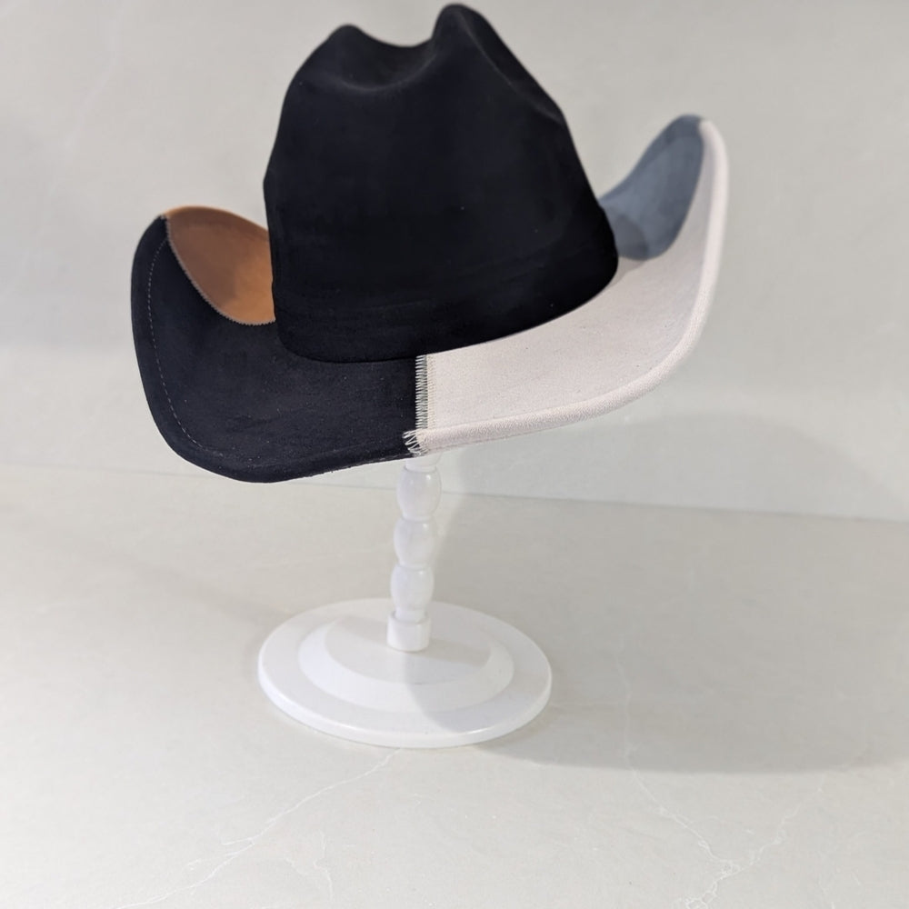 Colorblock Wide Brim Fedora Hat - Sac's Main