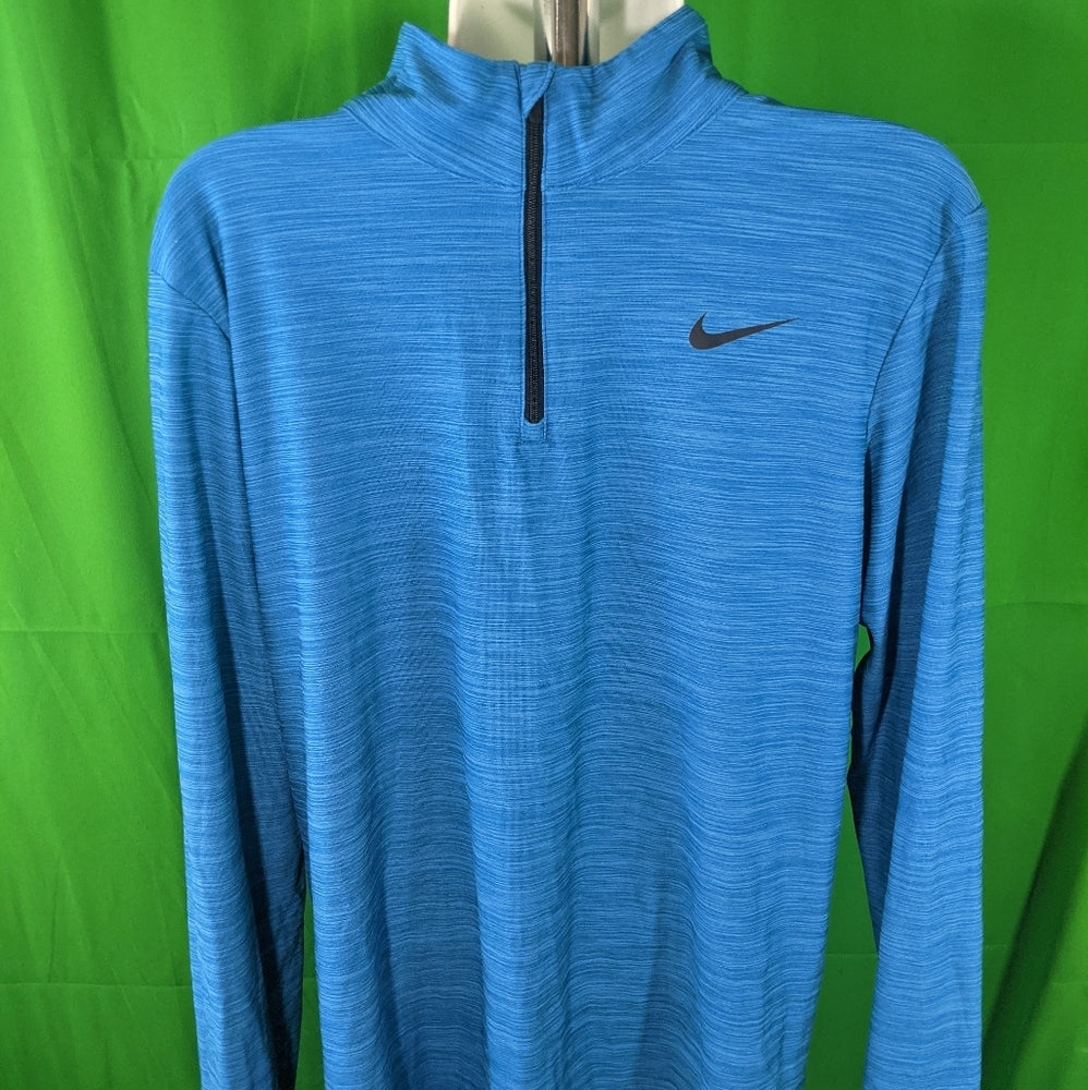 Nike Dri-FIT Blue Long Sleeve Pullover Half-Zip Athletic Shirt Small - Sac's Main