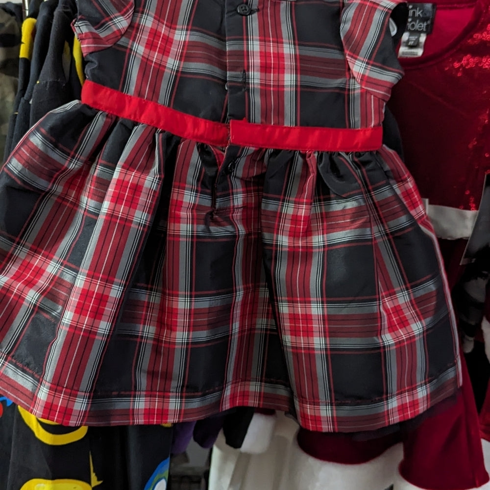 Carter's Baby Girl Red and Black Plaid Dress with Bow - 3 Months - Sac's Main