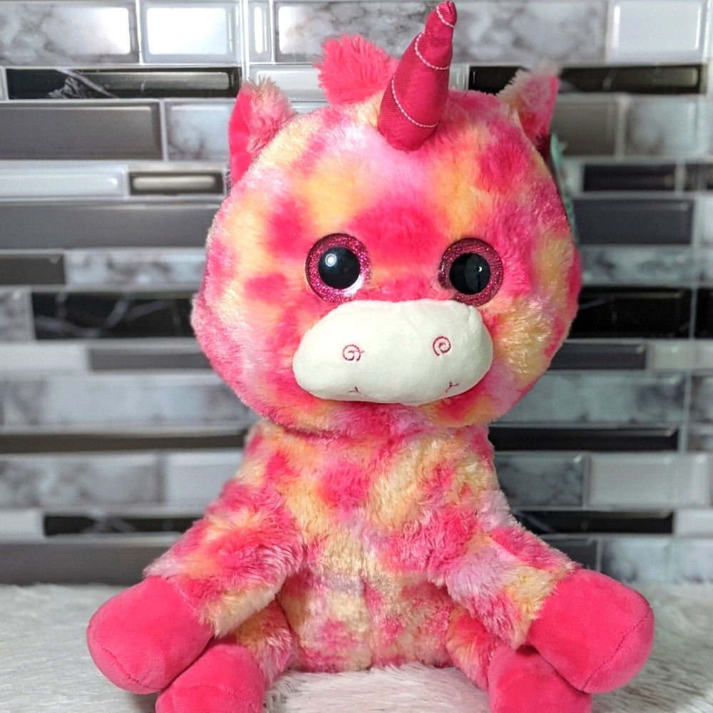 Looky Boos Plush Unicorn Stuffed Animal - Pink and Yellow Tie-Dye - Sac's Main