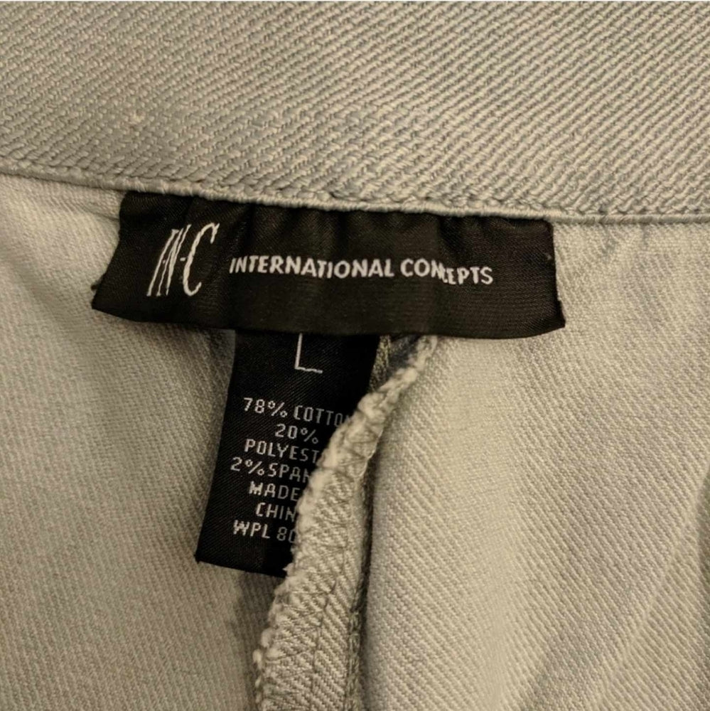 International Concepts Light Gray Zip Ankle Pants Size L