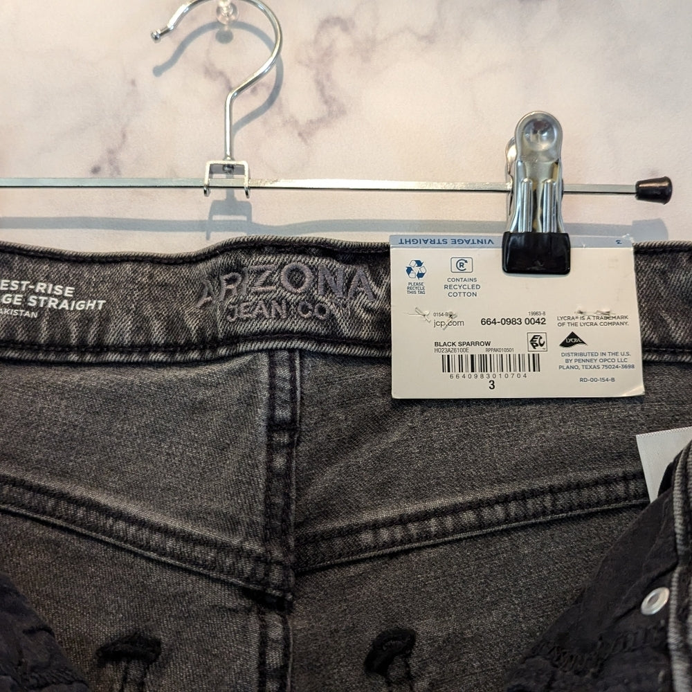Arizona Jean Co. Black Sparrow Vintage Straight Jeans with Stud and Embroidered